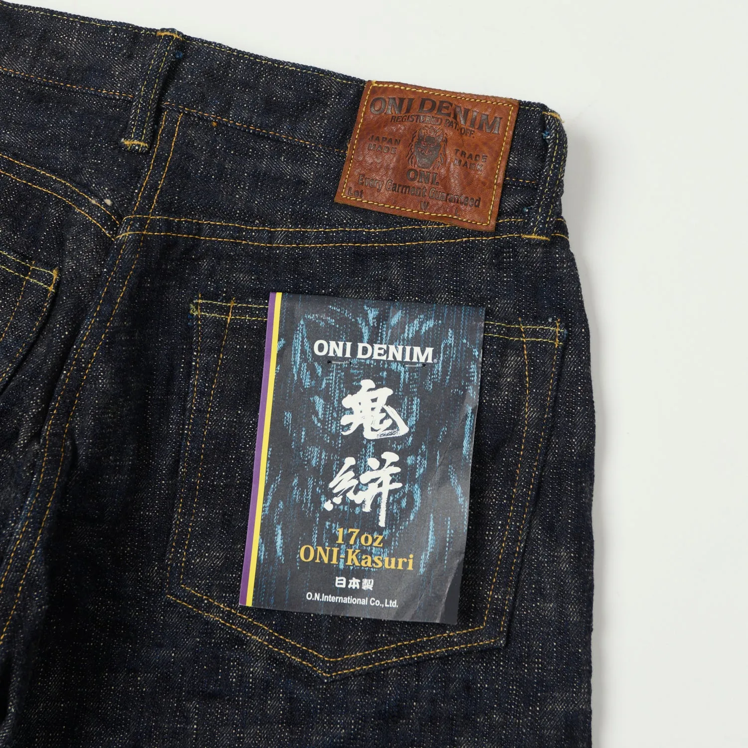 ONI Denim 595-Kasuri 17oz Regular Straight Jean - One Wash sold by Son of a Stag product image thumbnail 2