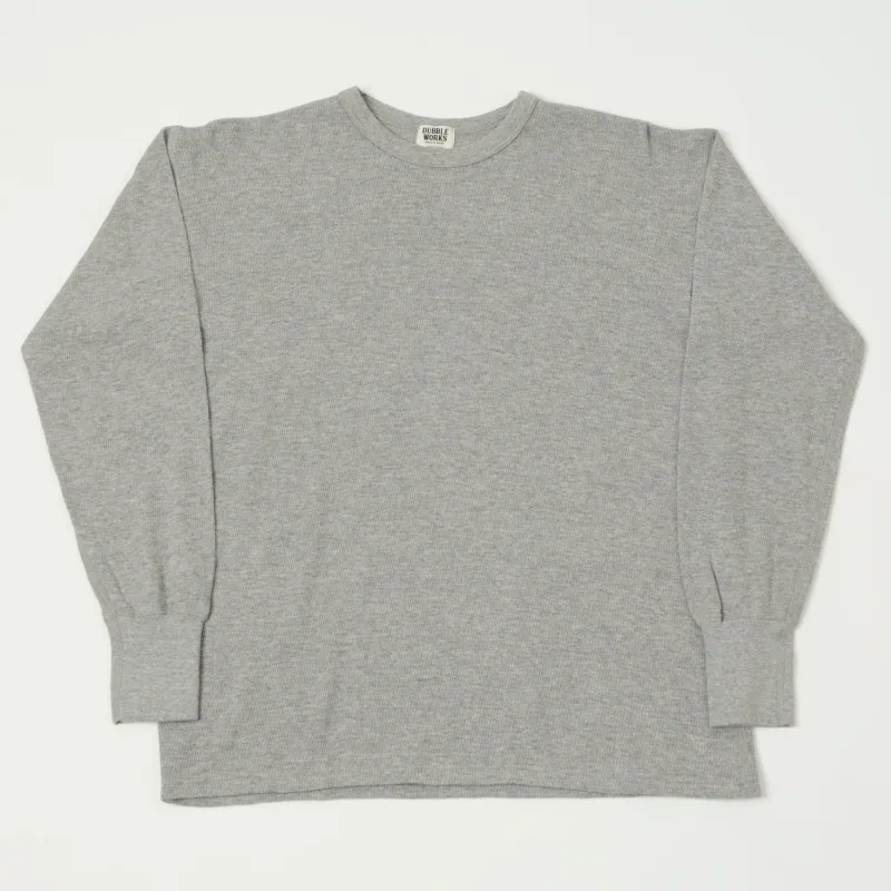 Dubbleworks Long Sleeve Thermal Tee - Heather Grey sold by Son of a Stag