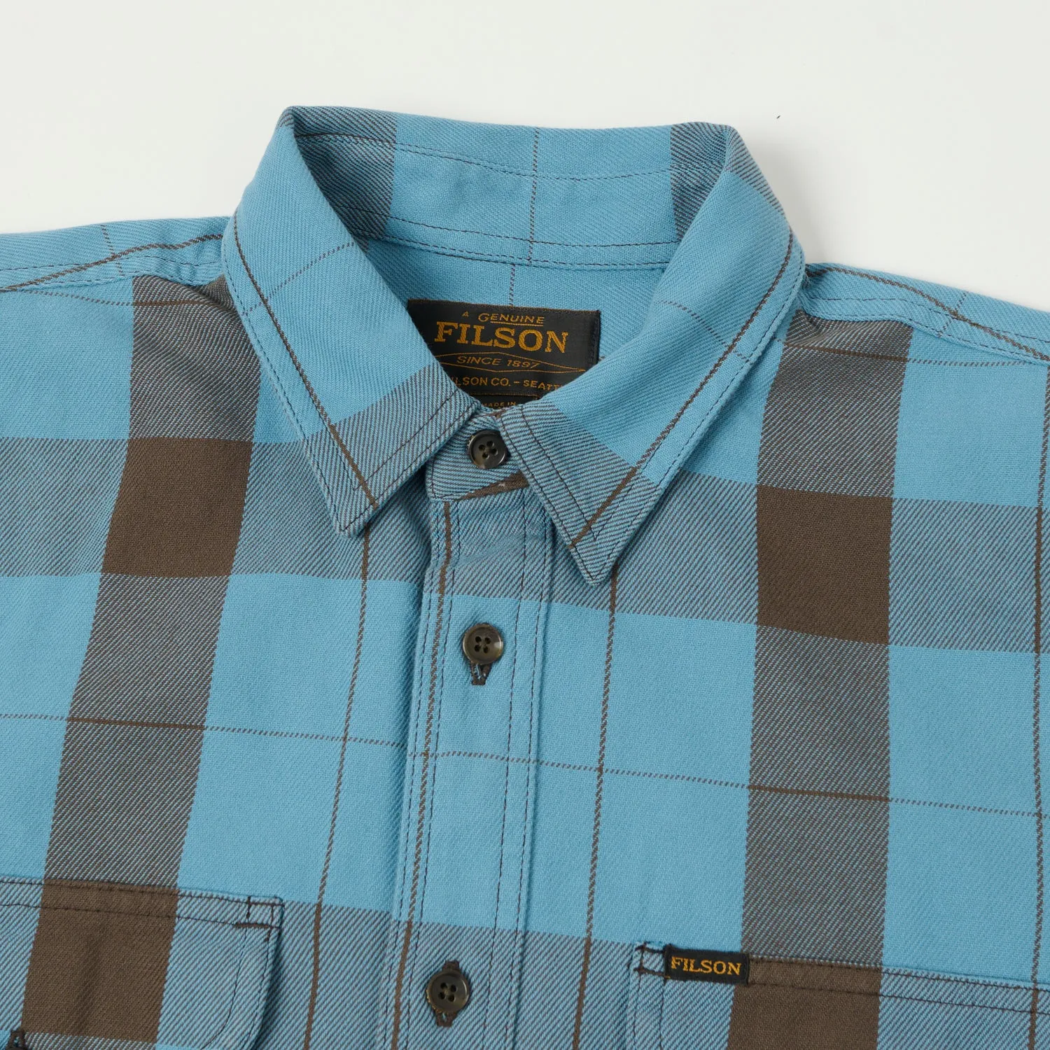Filson Vintage Wash Alaskan Guide Shirt - Blue/Dark Brown sold by Son of a Stag product image thumbnail 2