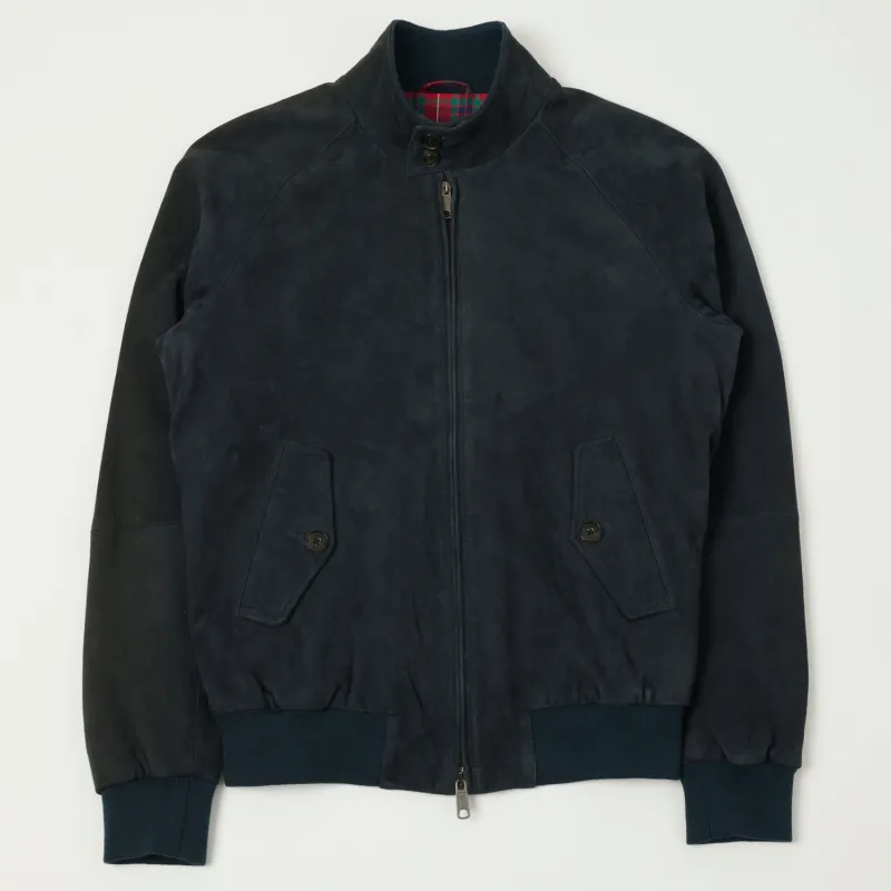 Baracuta G9 Suede Harrington Jacket - Navy sold by Son of a Stag