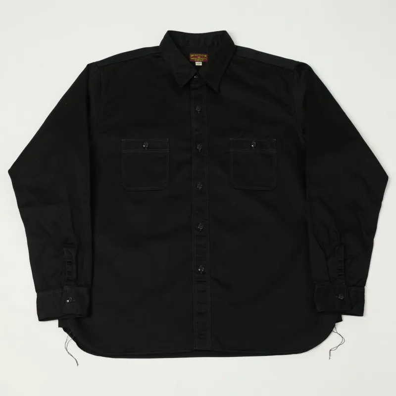 Buzz Rickson's Herringbone Open Pocket Work Shirt - Black sold by Son of a Stag