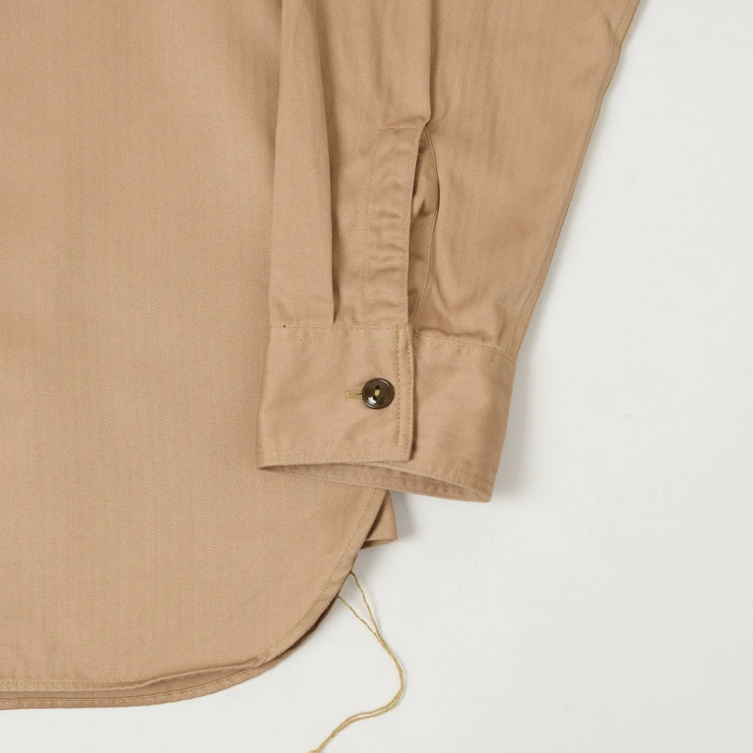 Buzz Rickson's Herringbone Open Pocket Work Shirt - Beige sold by Son of a Stag product image thumbnail 3