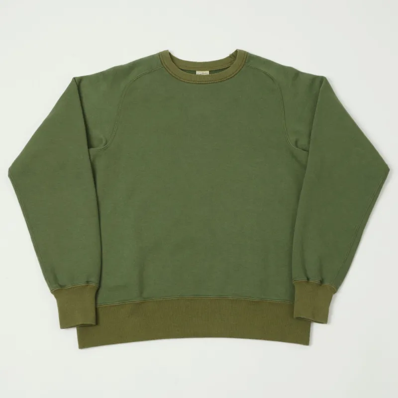 Buzz Rickson's Raglan Sleeve Freedom Sweatshirt - Olive sold by Son of a Stag