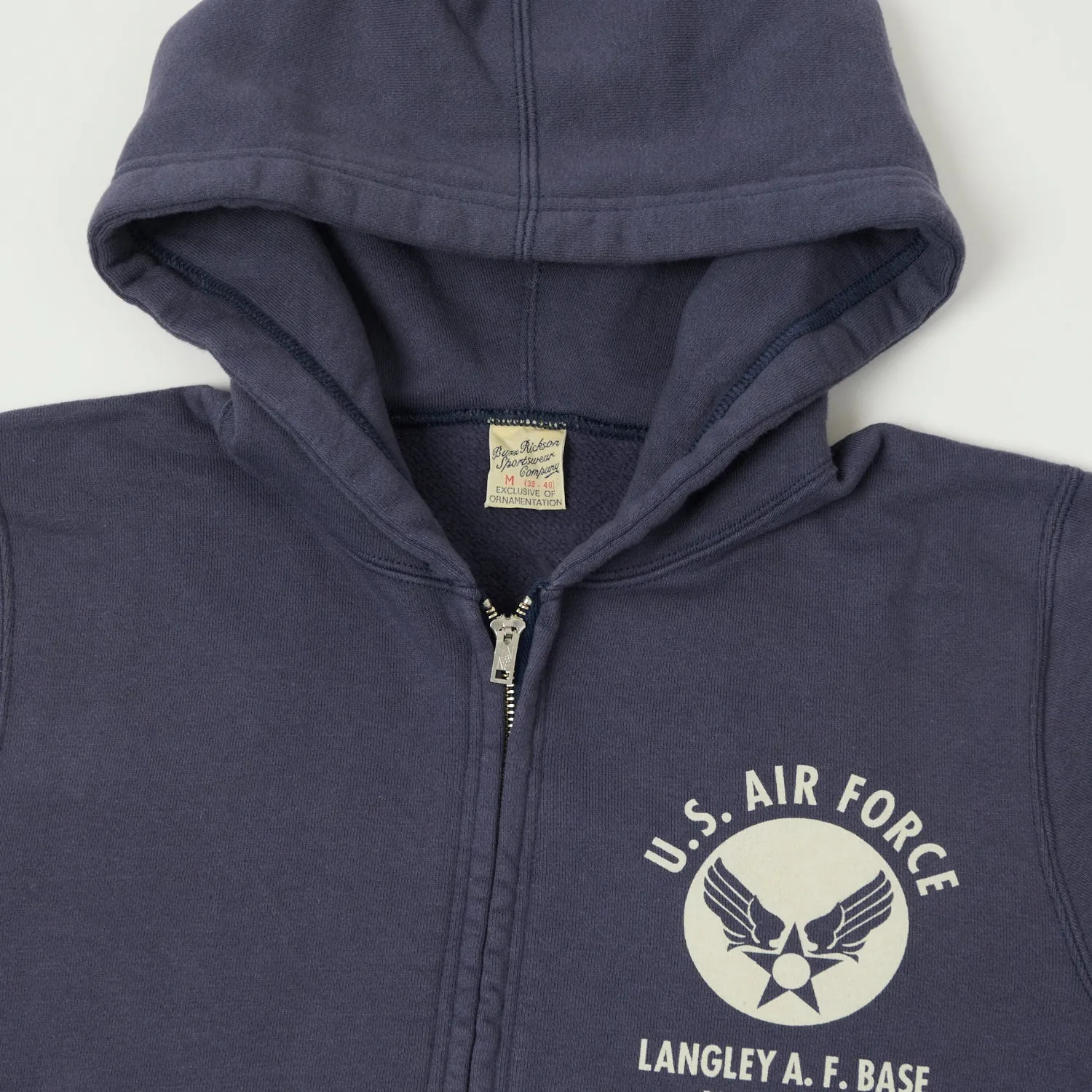 Buzz Rickson's U.S.A.F Full Zip Sweat Parka - Navy sold by Son of a Stag product image thumbnail 3