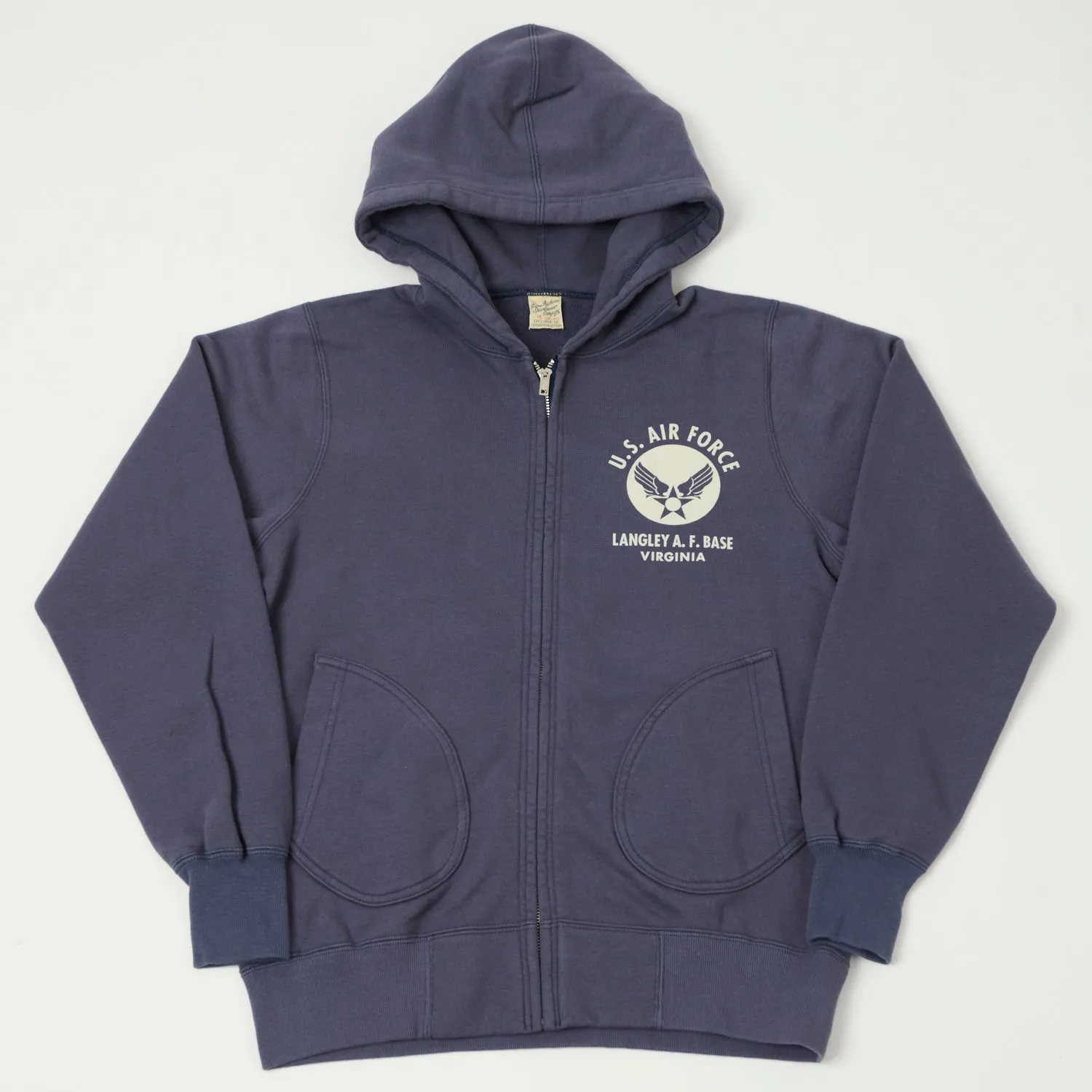 Buzz Rickson's U.S.A.F Full Zip Sweat Parka - Navy sold by Son of a Stag