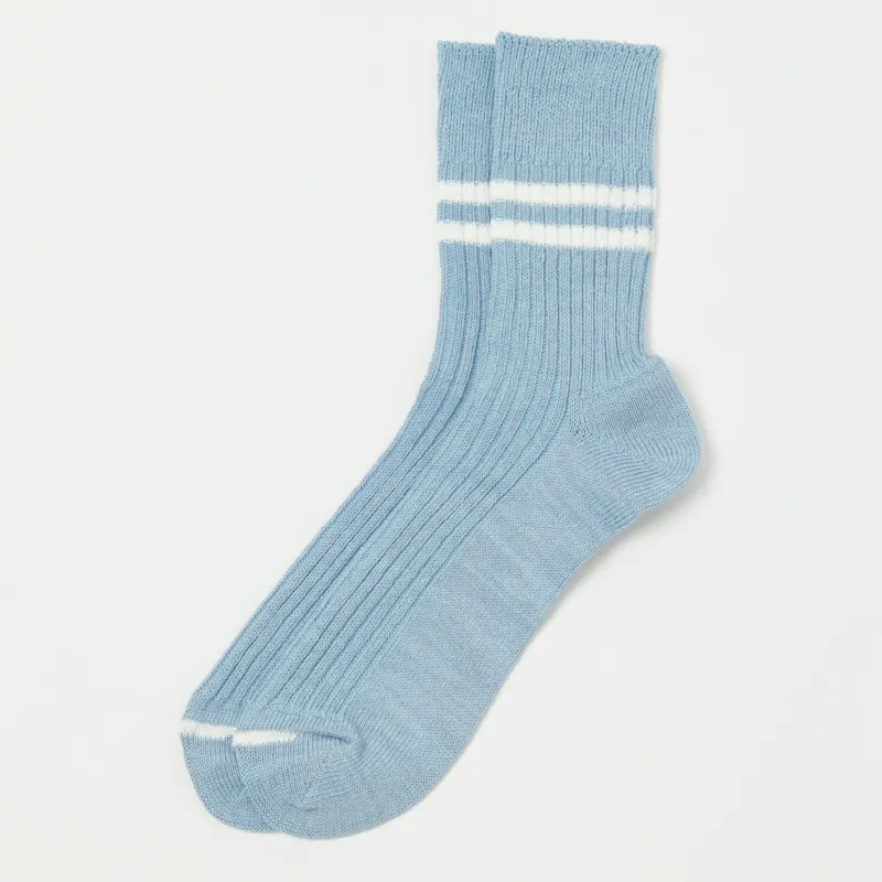 RoToTo Hemp & Organic Cotton Stripe Sock - Morning Blue/White sold by Son of a Stag