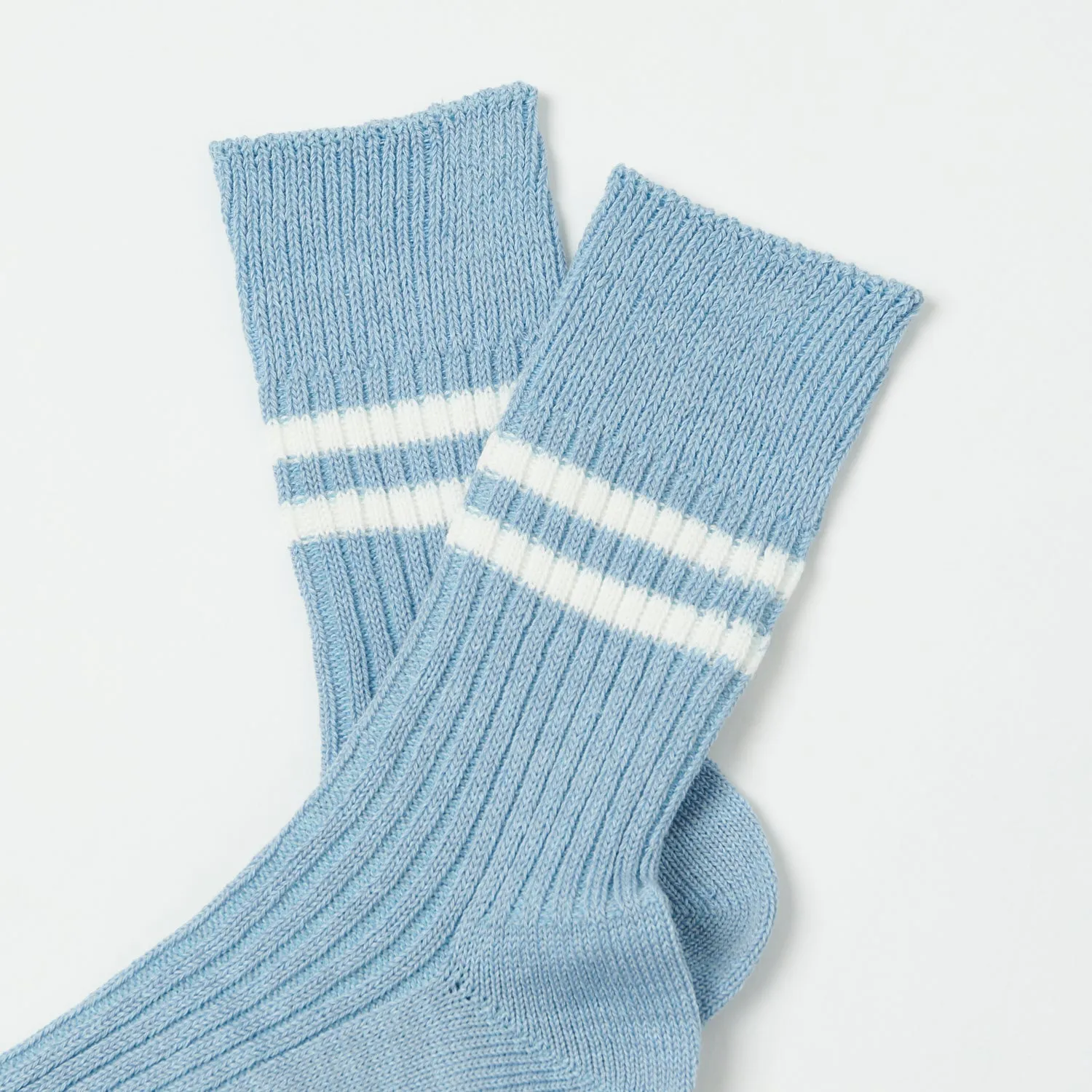 RoToTo Hemp & Organic Cotton Stripe Sock - Morning Blue/White sold by Son of a Stag product image thumbnail 2