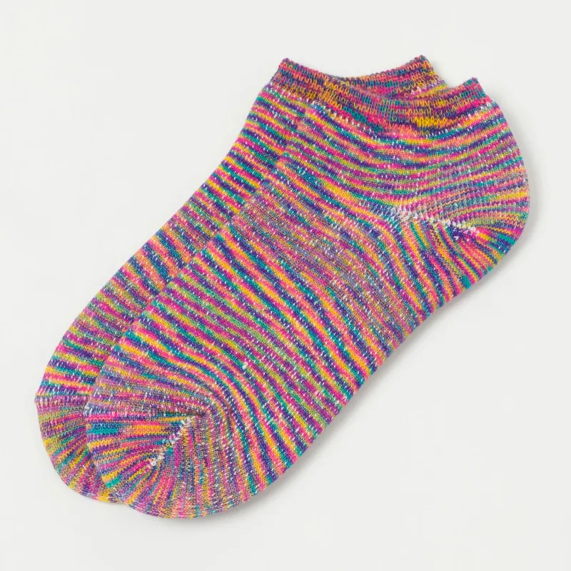 RoToTo Washi Pile Short Sock Kasuri - Rainbow sold by Son of a Stag