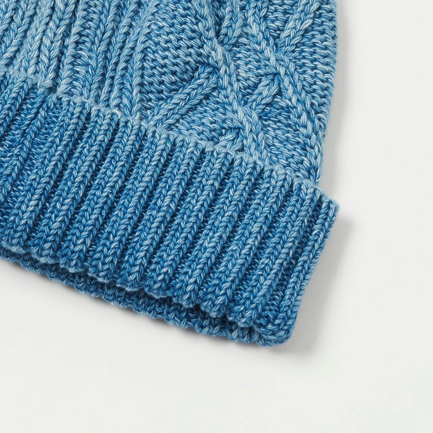 RoToTo Cotton Aran Watch Cap - Light Denim sold by Son of a Stag product image thumbnail 2