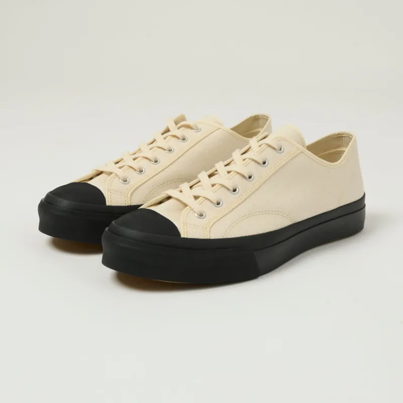 Moonstar 'Low Trainer' Rubber Sole Canvas Sneaker - Natural/Black made by Moonstar