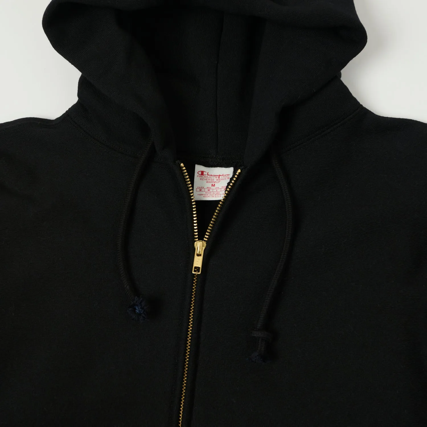 Champion Made in USA Reverse Weave Zipped Hoodie - Black sold by Son of a Stag product image thumbnail 2