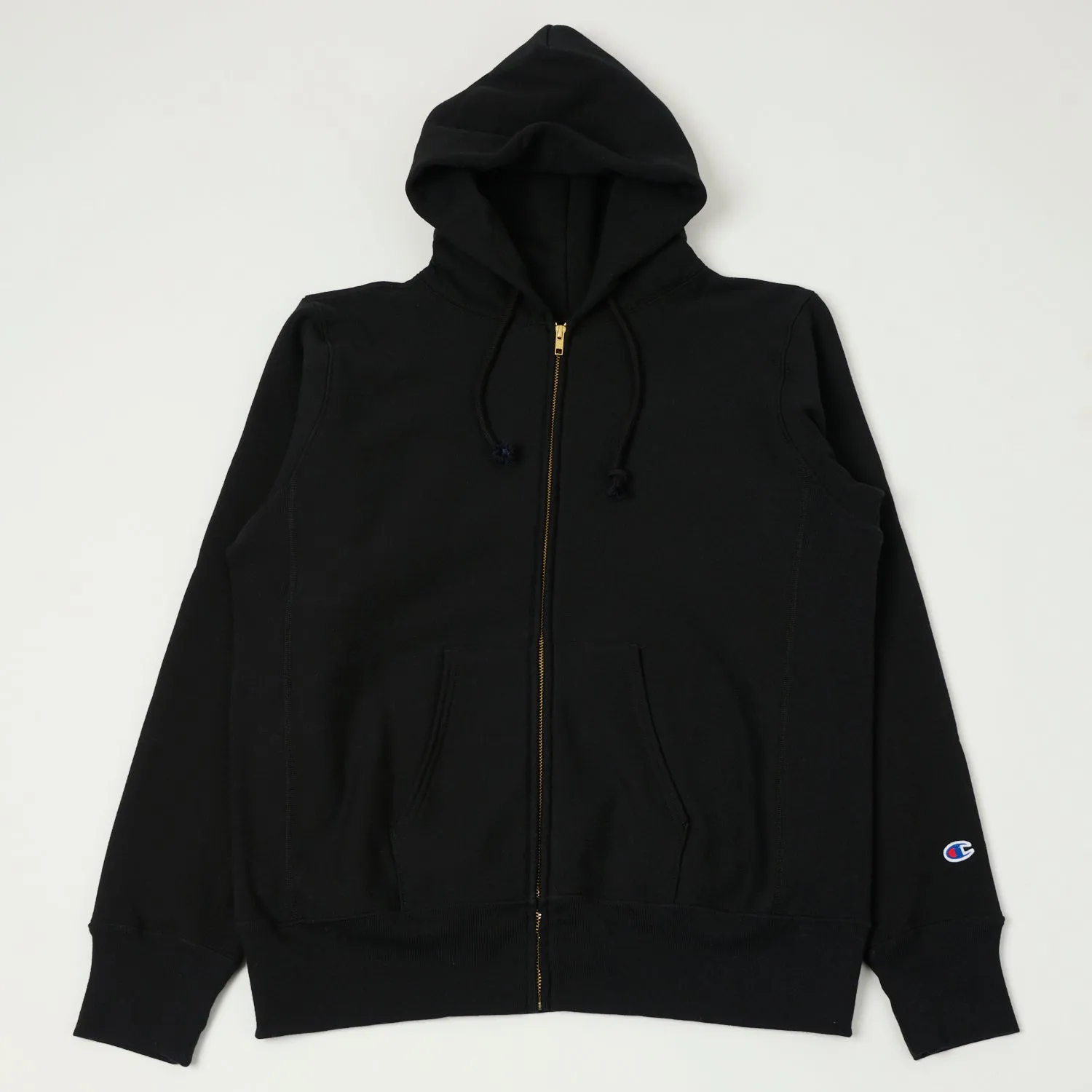 Champion Made in USA Reverse Weave Zipped Hoodie - Black sold by Son of a Stag