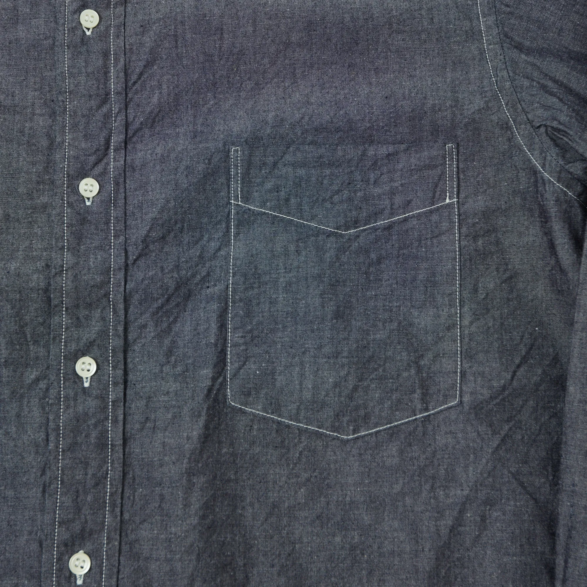 Spellbound Stand Collar Chambray Shirt - Navy sold by Son of a Stag product image thumbnail 3