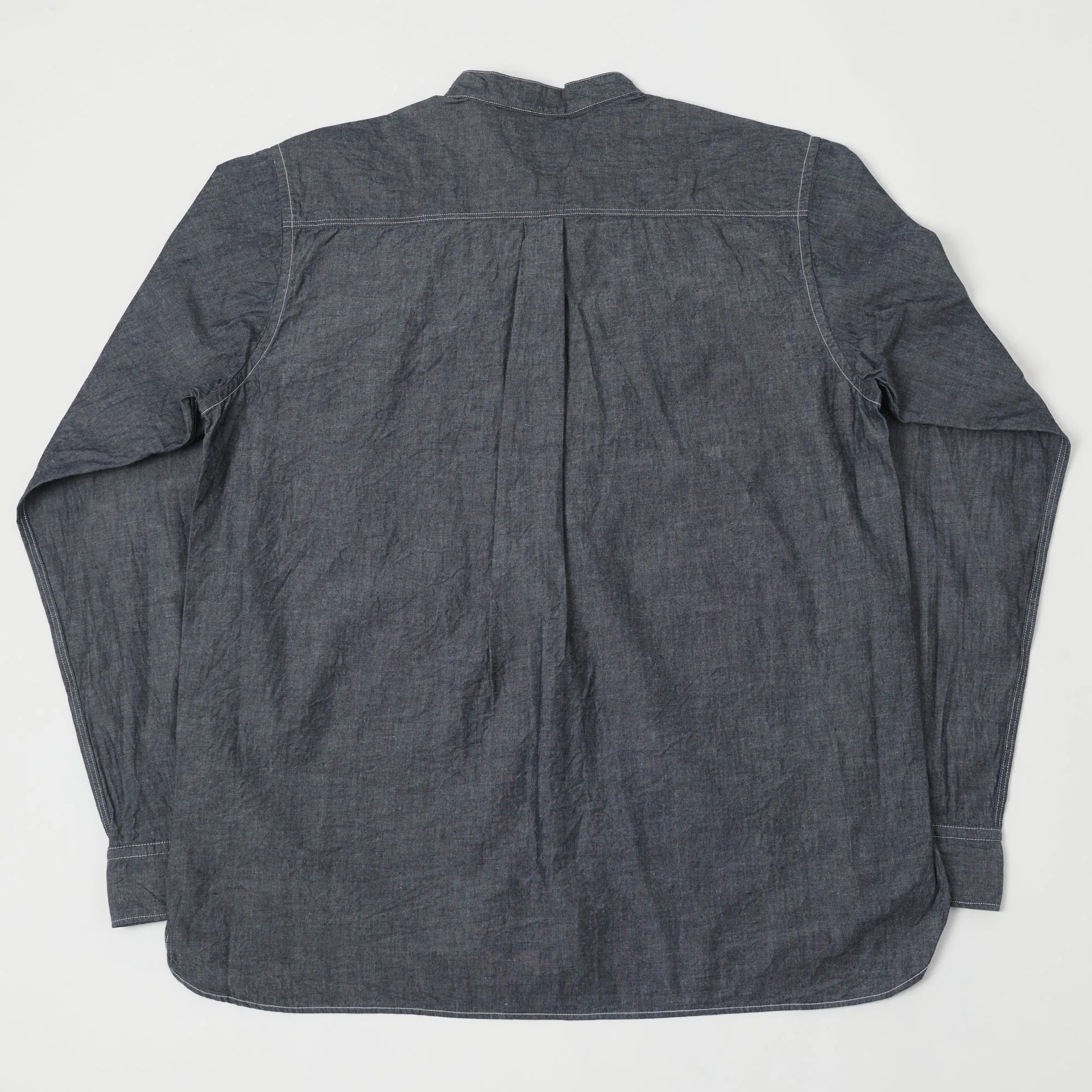 Spellbound Stand Collar Chambray Shirt - Navy sold by Son of a Stag product image thumbnail 5