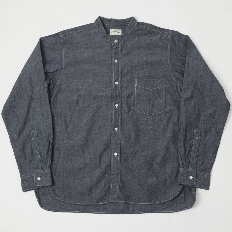 Spellbound Stand Collar Chambray Shirt - Navy sold by Son of a Stag