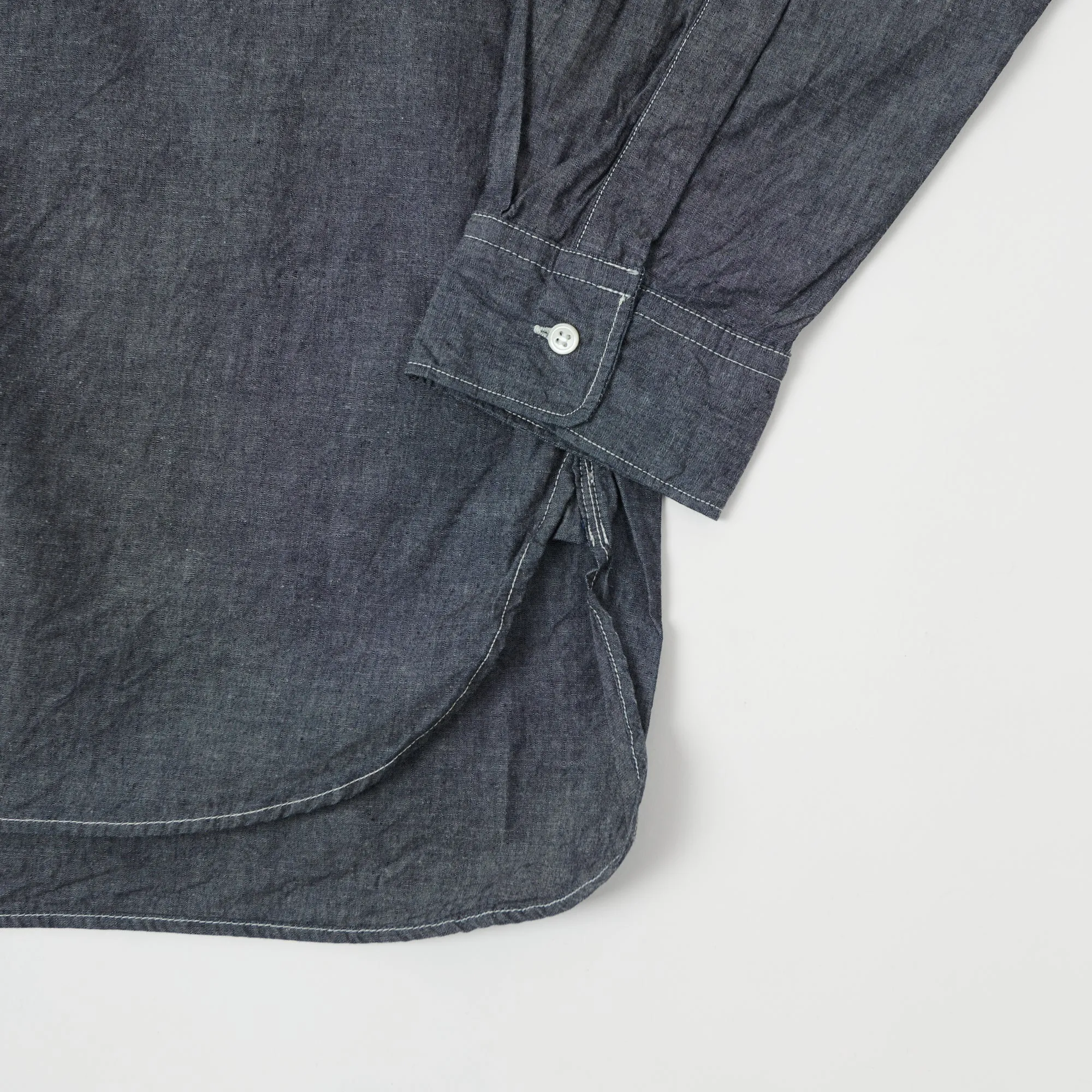 Spellbound Stand Collar Chambray Shirt - Navy sold by Son of a Stag product image thumbnail 4