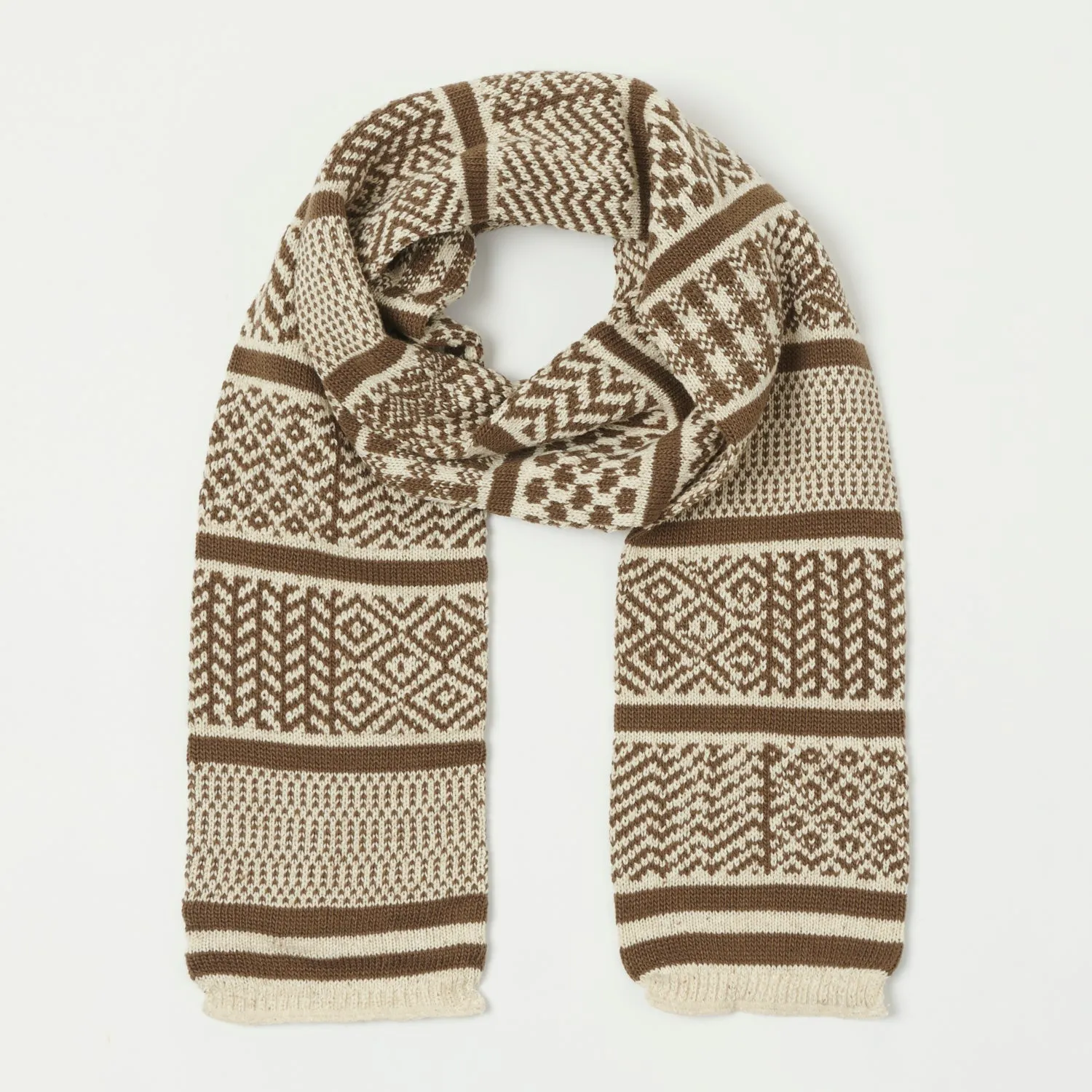 RoToTo Sockstole Scarf - Ivory/Greyish Brown sold by Son of a Stag
