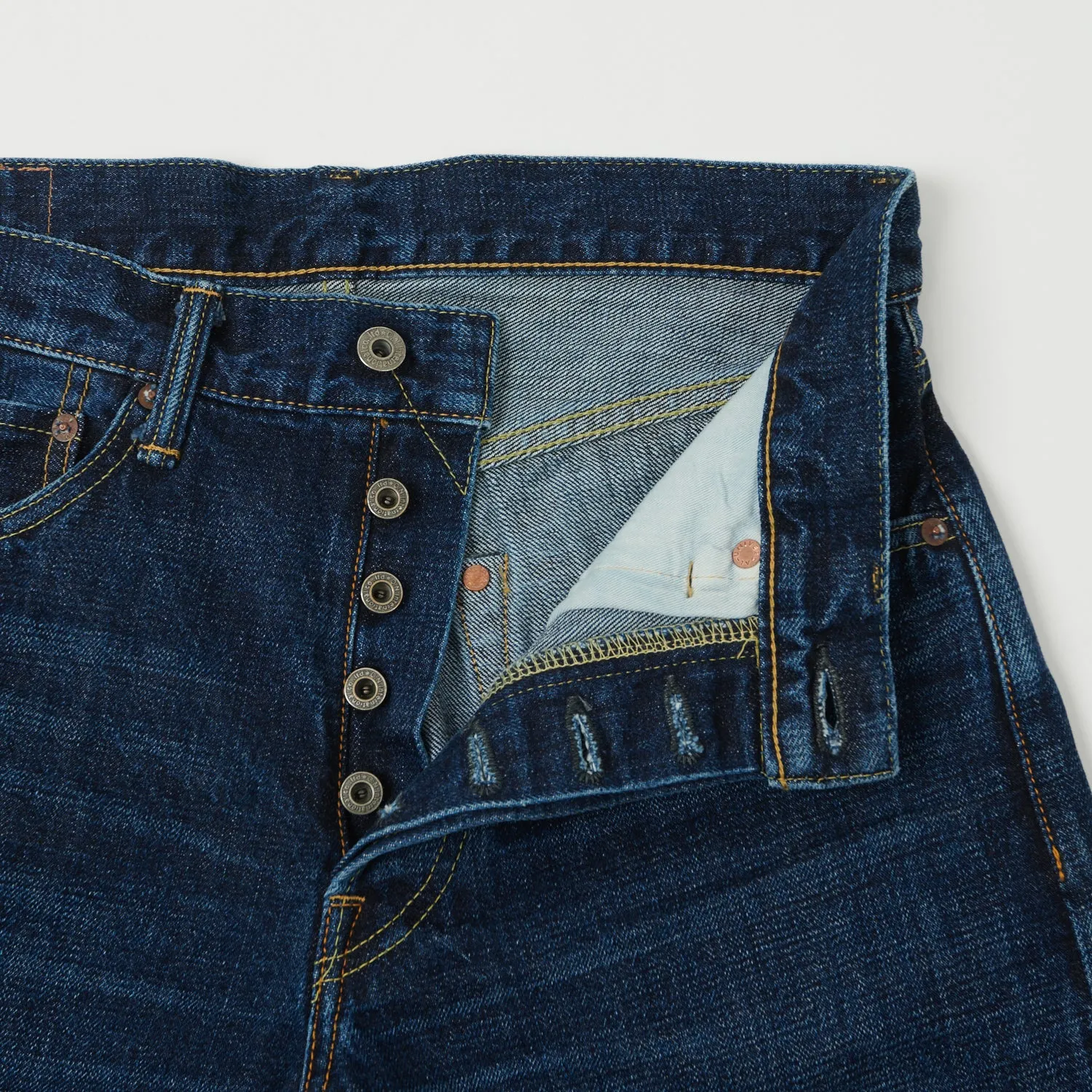 ONI Denim 240 Low Tension 15oz Regular Tapered Jean - 6 Month Used Dark Wash sold by Son of a Stag product image thumbnail 4