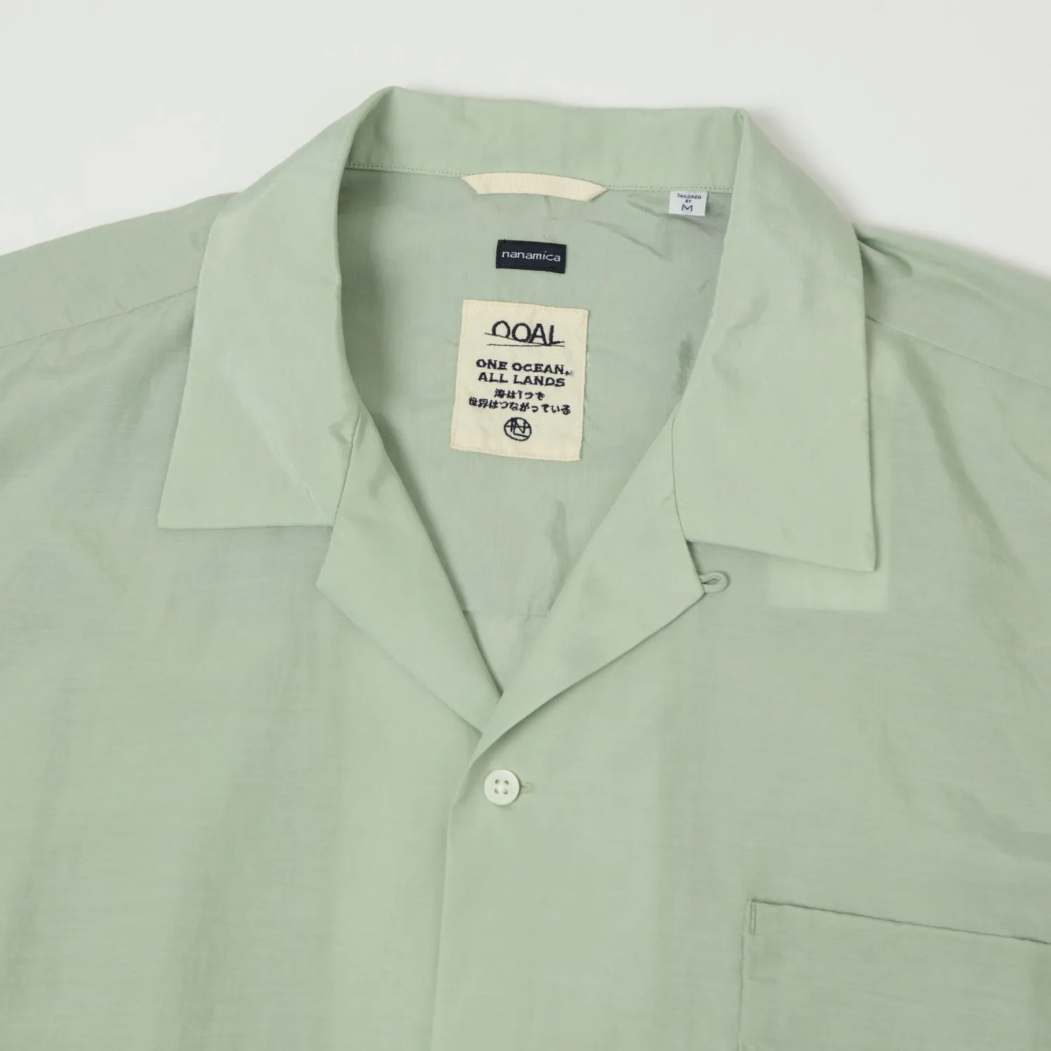 Nanamica Open Collar Rayon Shirt - Coral Green sold by Son of a Stag product image thumbnail 2