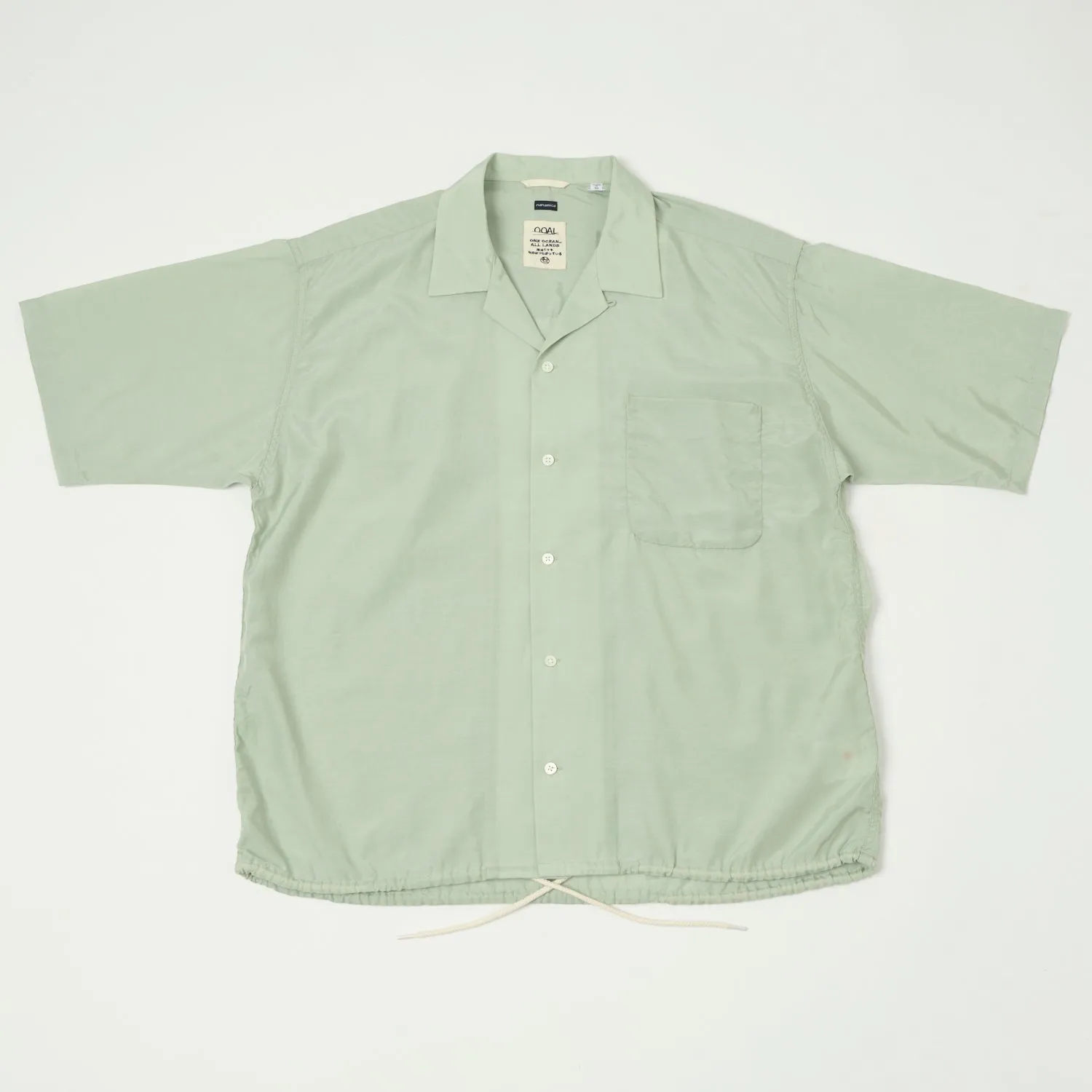 Nanamica Open Collar Rayon Shirt - Coral Green sold by Son of a Stag