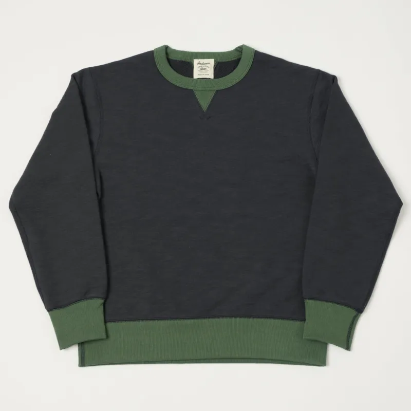Jackman GG Crewneck Sweatshirt - Black/Green sold by Son of a Stag