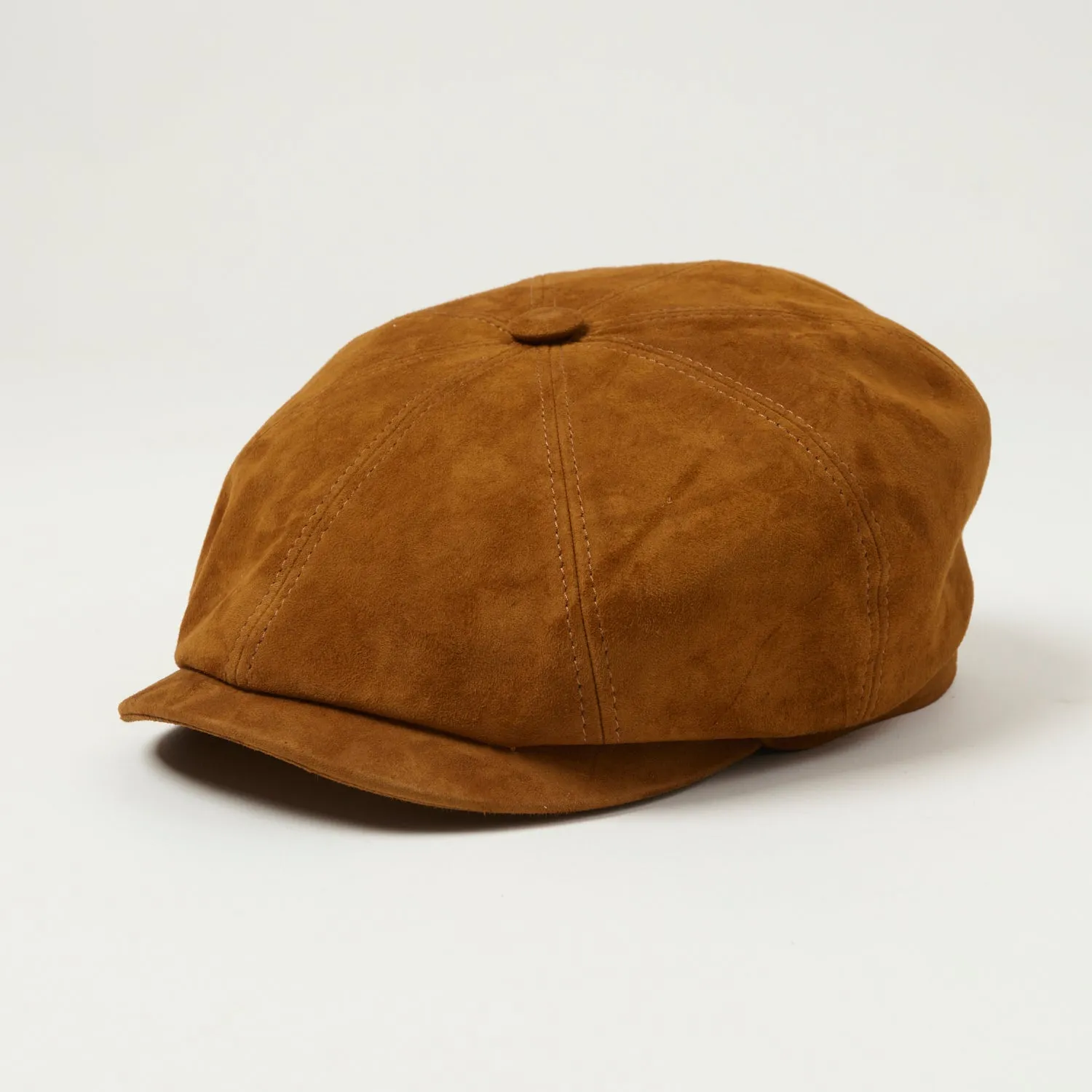 Stetson Hatteras Goat Suede Flat Cap - Brown sold by Son of a Stag