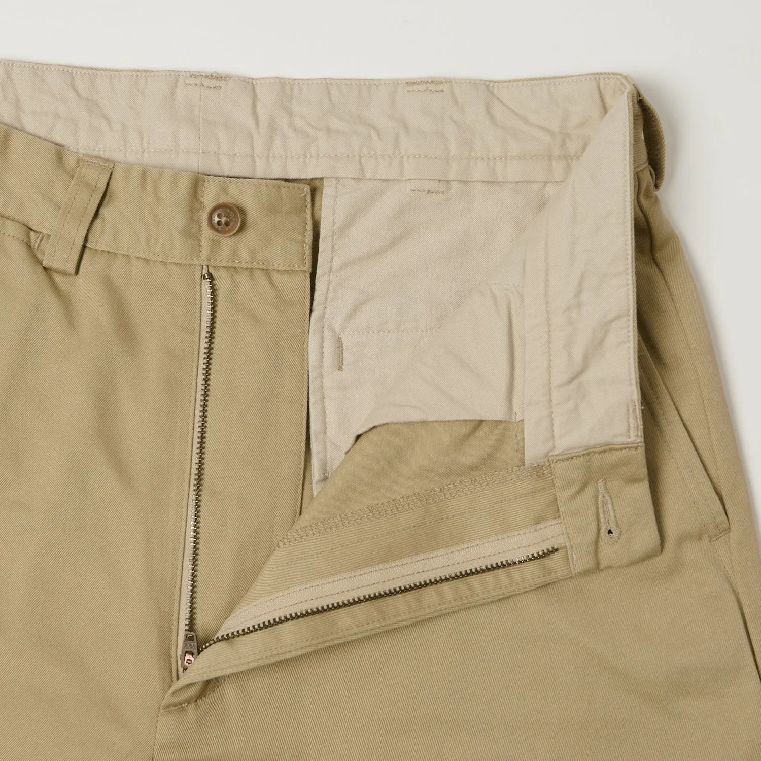 Nanamica Wide Straight Chino Pants - Khaki sold by Son of a Stag product image thumbnail 4