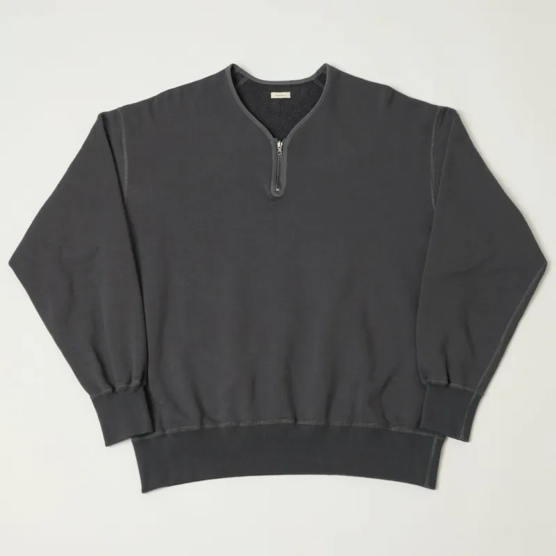 Nanamica Reversible Half Zip Sweatshirt - Charcoal Gray made by Nanamica