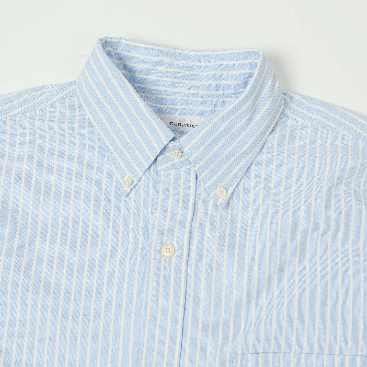 Nanamica Button Down Stripe Wind Shirt - Navy sold by Son of a Stag product image thumbnail 2