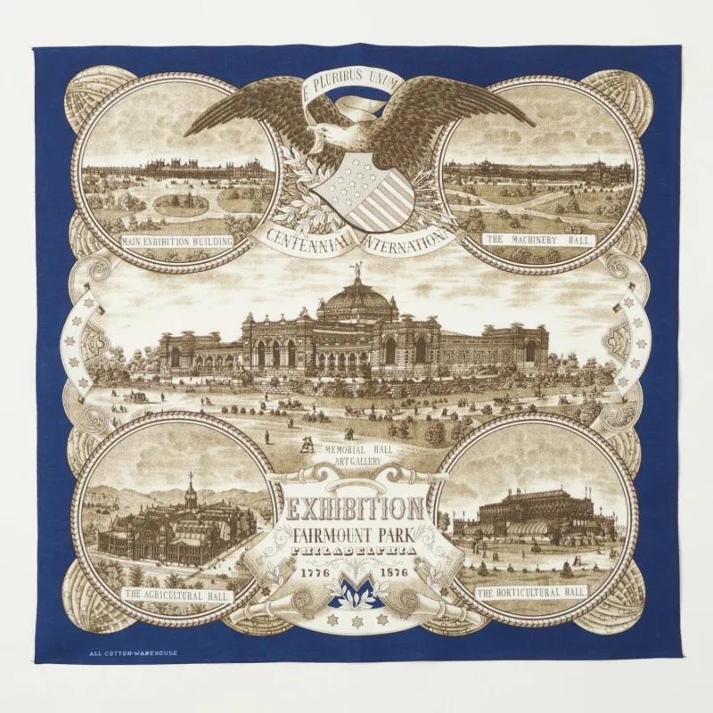 Warehouse & Co 5246 'Memorial Hall' Selvedge Bandana - Navy sold by Son of a Stag