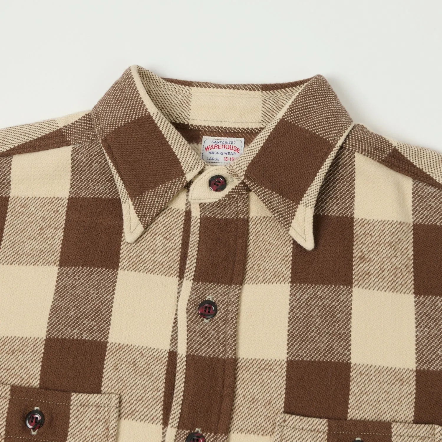 Warehouse & Co 3104 Buffalo Check Flannel Shirt - Brown sold by Son of a Stag product image thumbnail 2