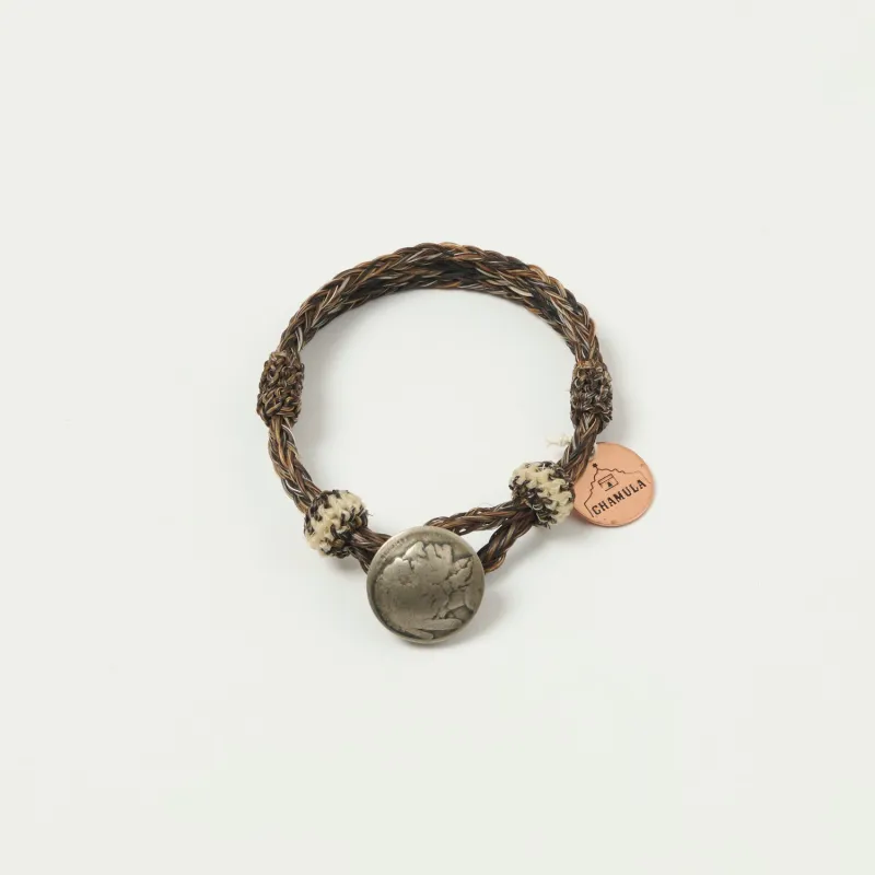 Chamula Horsehair Concho Bracelet - Brown Mix made by Chamula
