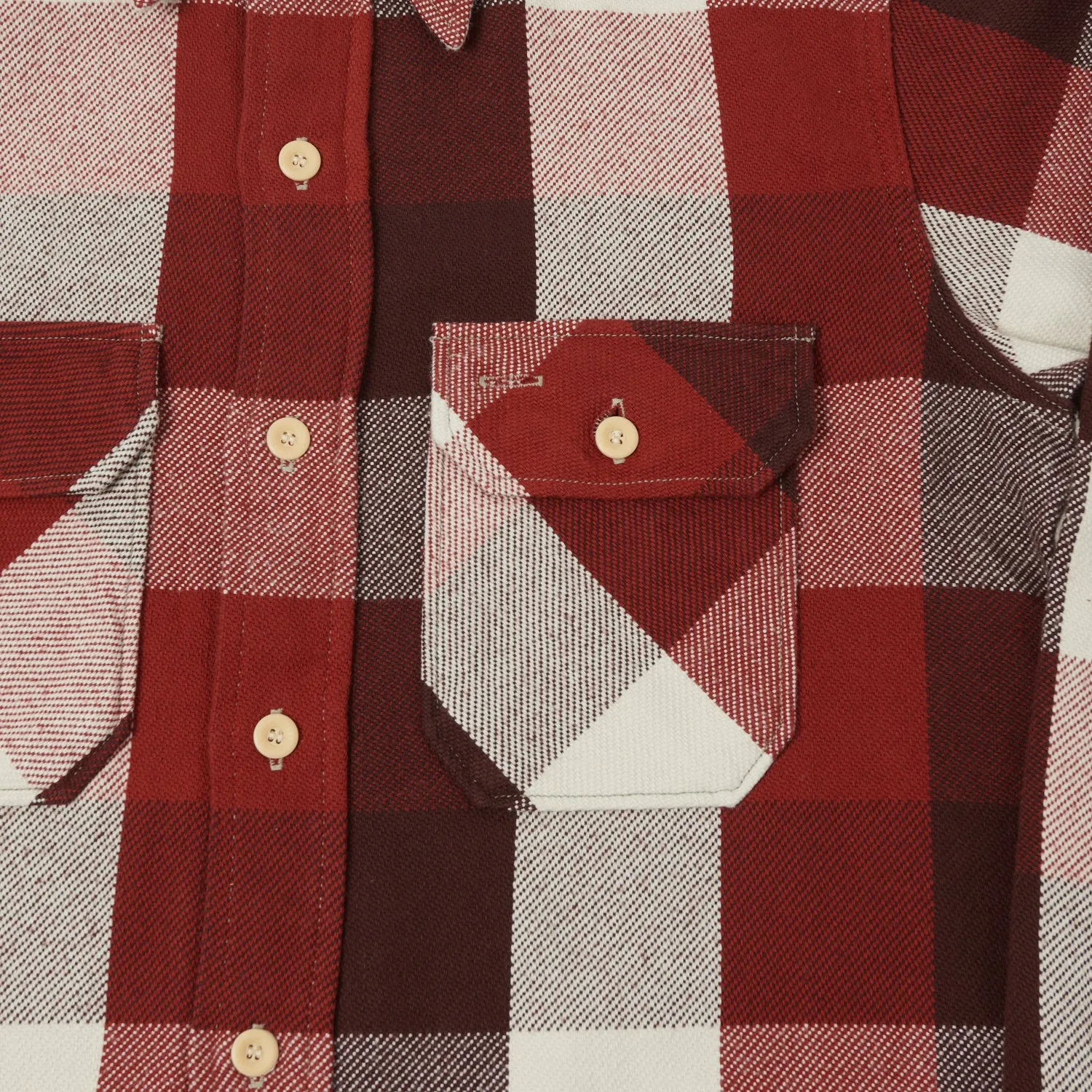 Warehouse & Co 3104 Buffalo Check Flannel Shirt - Dark Red sold by Son of a Stag product image thumbnail 3