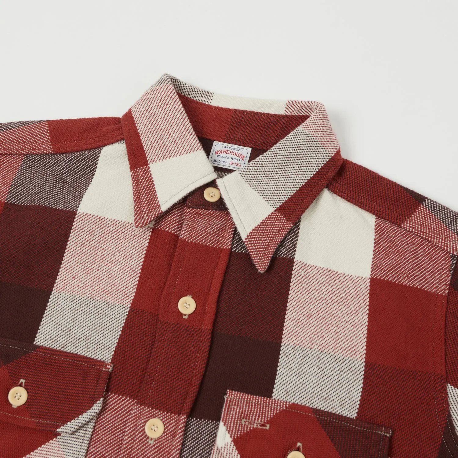 Warehouse & Co 3104 Buffalo Check Flannel Shirt - Dark Red sold by Son of a Stag product image thumbnail 2