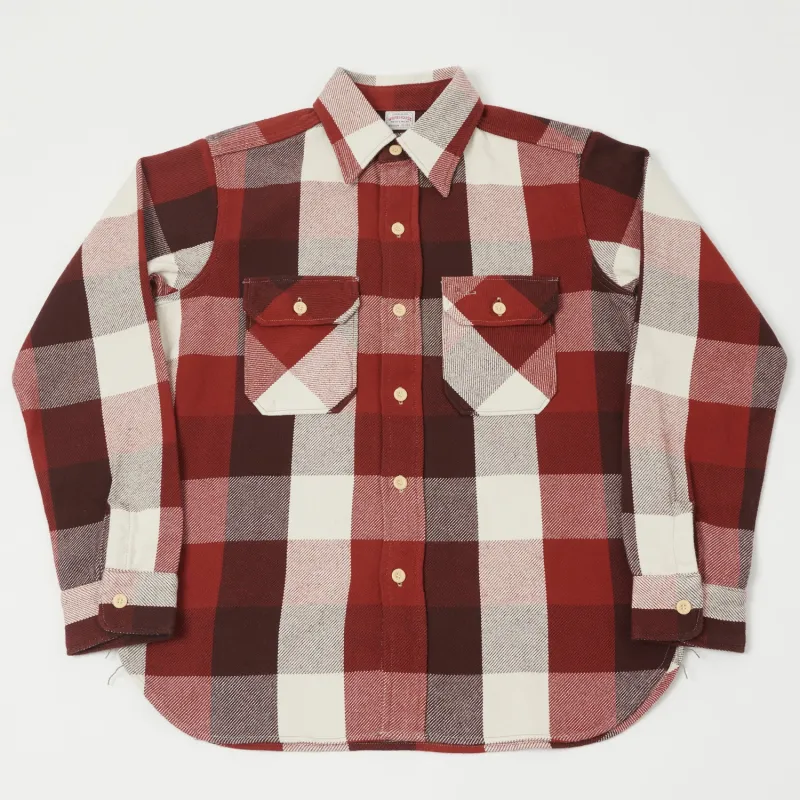 Warehouse & Co 3104 Buffalo Check Flannel Shirt - Dark Red sold by Son of a Stag