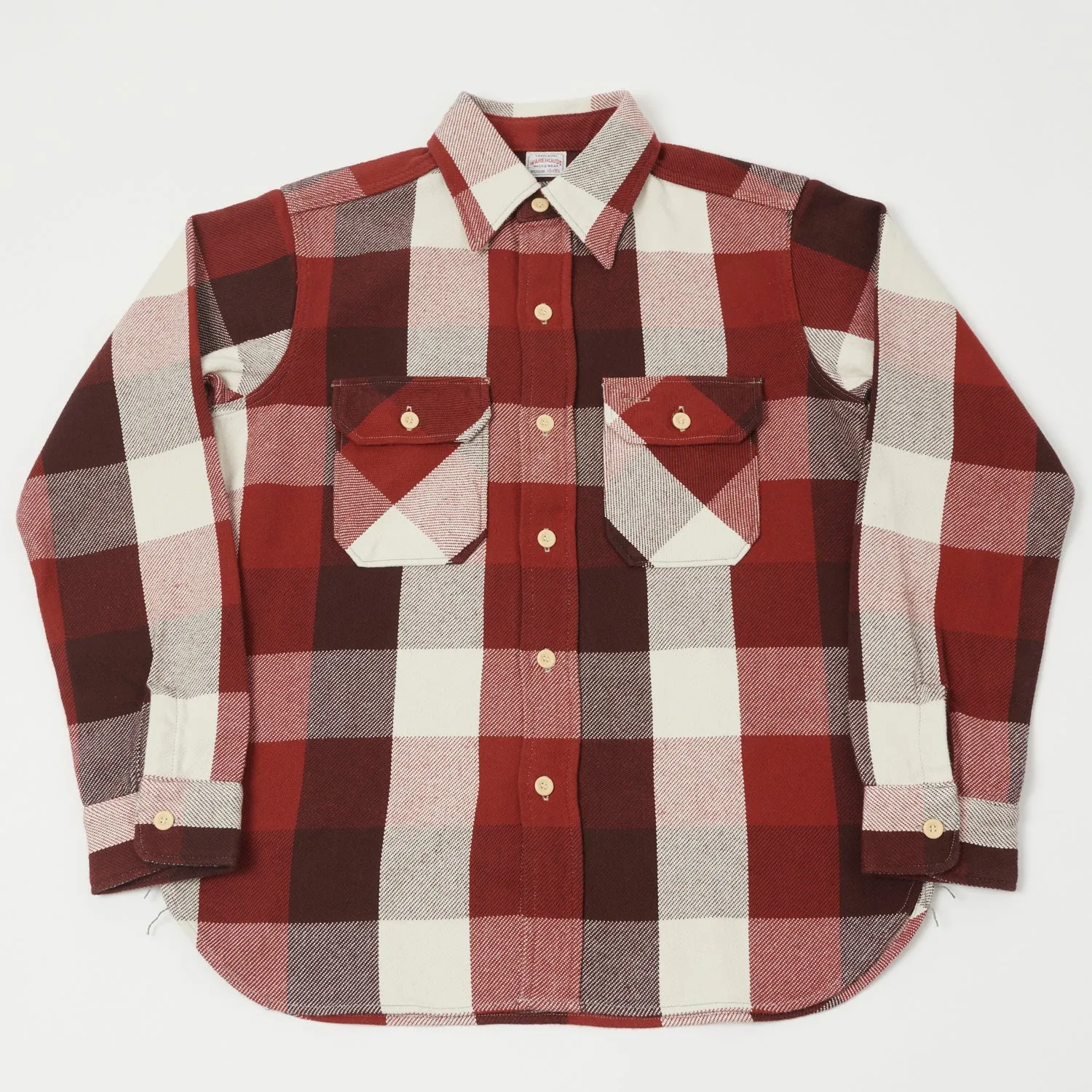 Warehouse & Co 3104 Buffalo Check Flannel Shirt - Dark Red sold by Son of a Stag