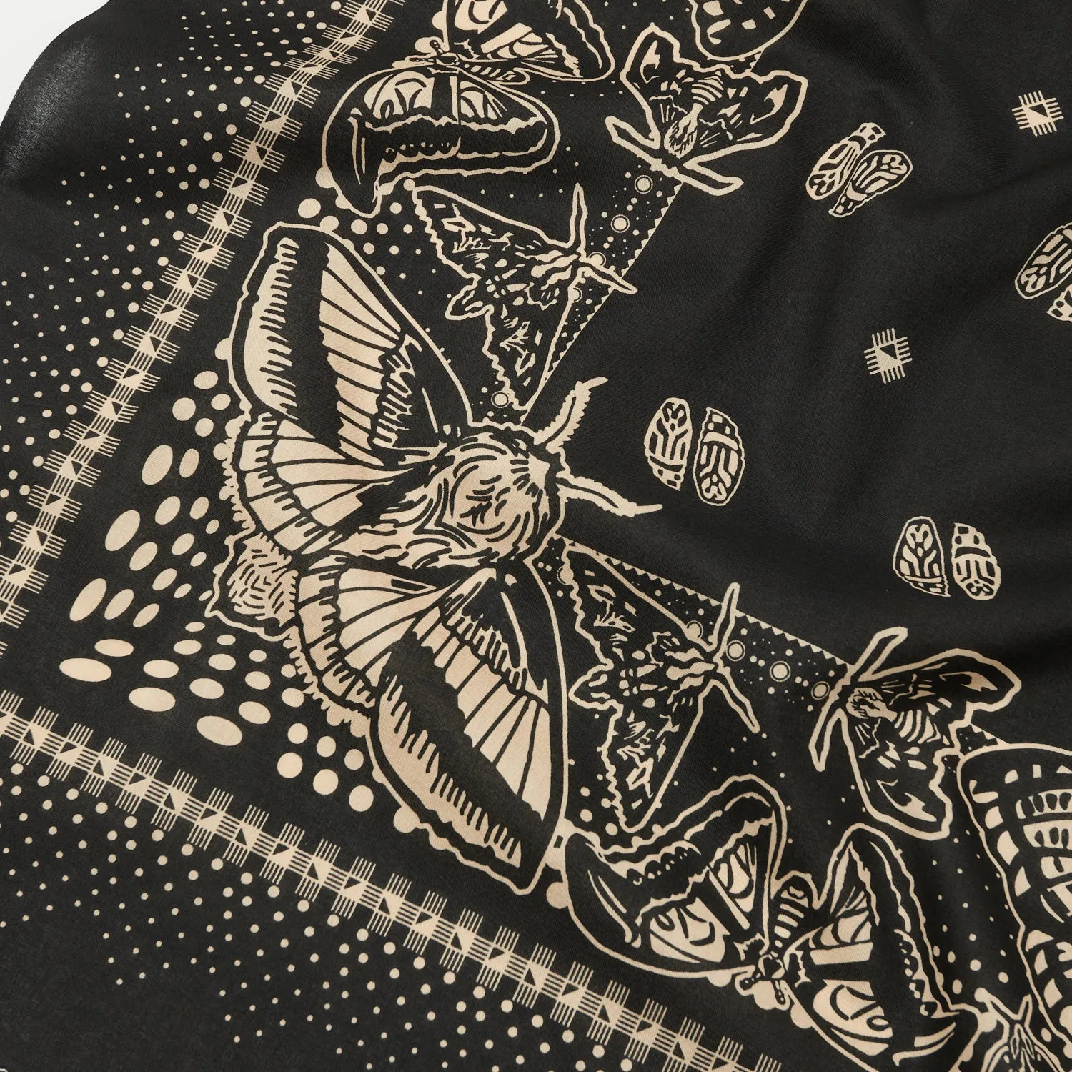 One Ear Brand 'Nighthings' (Moth) Bandana - Olive Black sold by Son of a Stag product image thumbnail 2