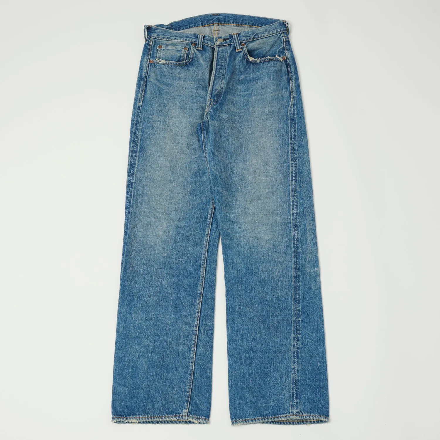 FULLCOUNT 0105HA Patched 13.7oz Wide Straight Jean - 'Dartford' Wash sold by Son of a Stag