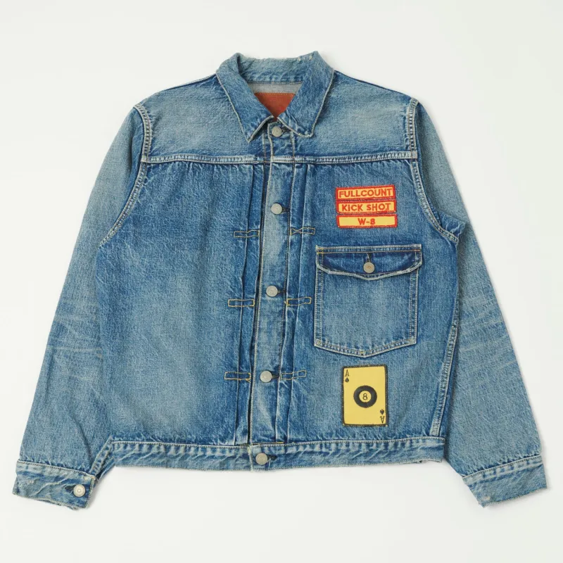 FULLCOUNT 2107HA Patched 13.7oz Type I Denim Jacket - 'Dartford' Wash sold by Son of a Stag