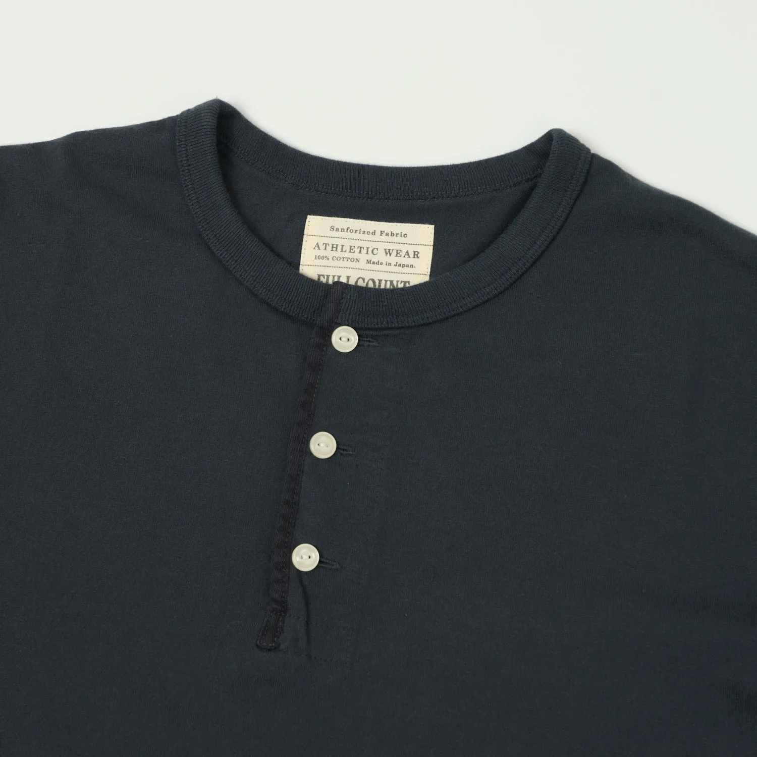 FULLCOUNT 5222LH Flat Seam Heavyweight Henley - Ink Black sold by Son of a Stag product image thumbnail 2