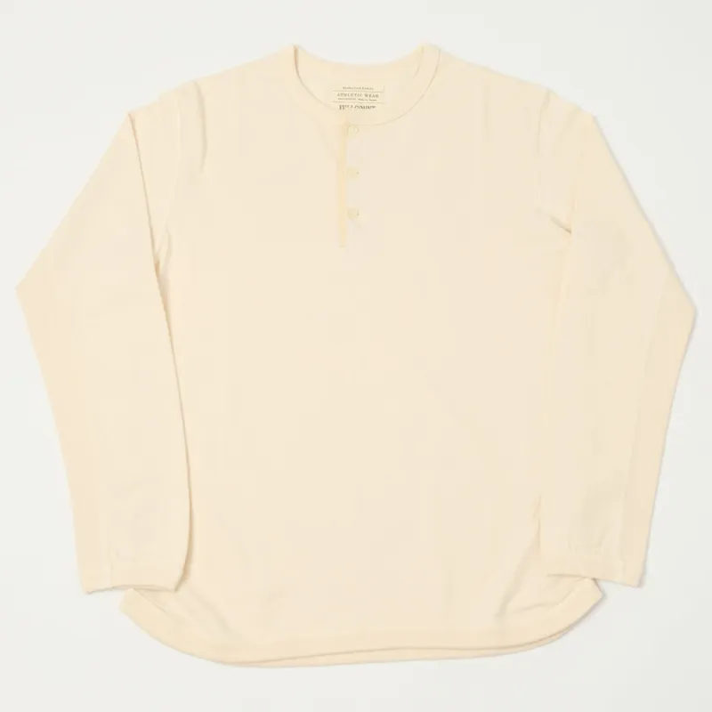 FULLCOUNT 5222LH Flat Seam Heavyweight Henley - Ecru sold by Son of a Stag