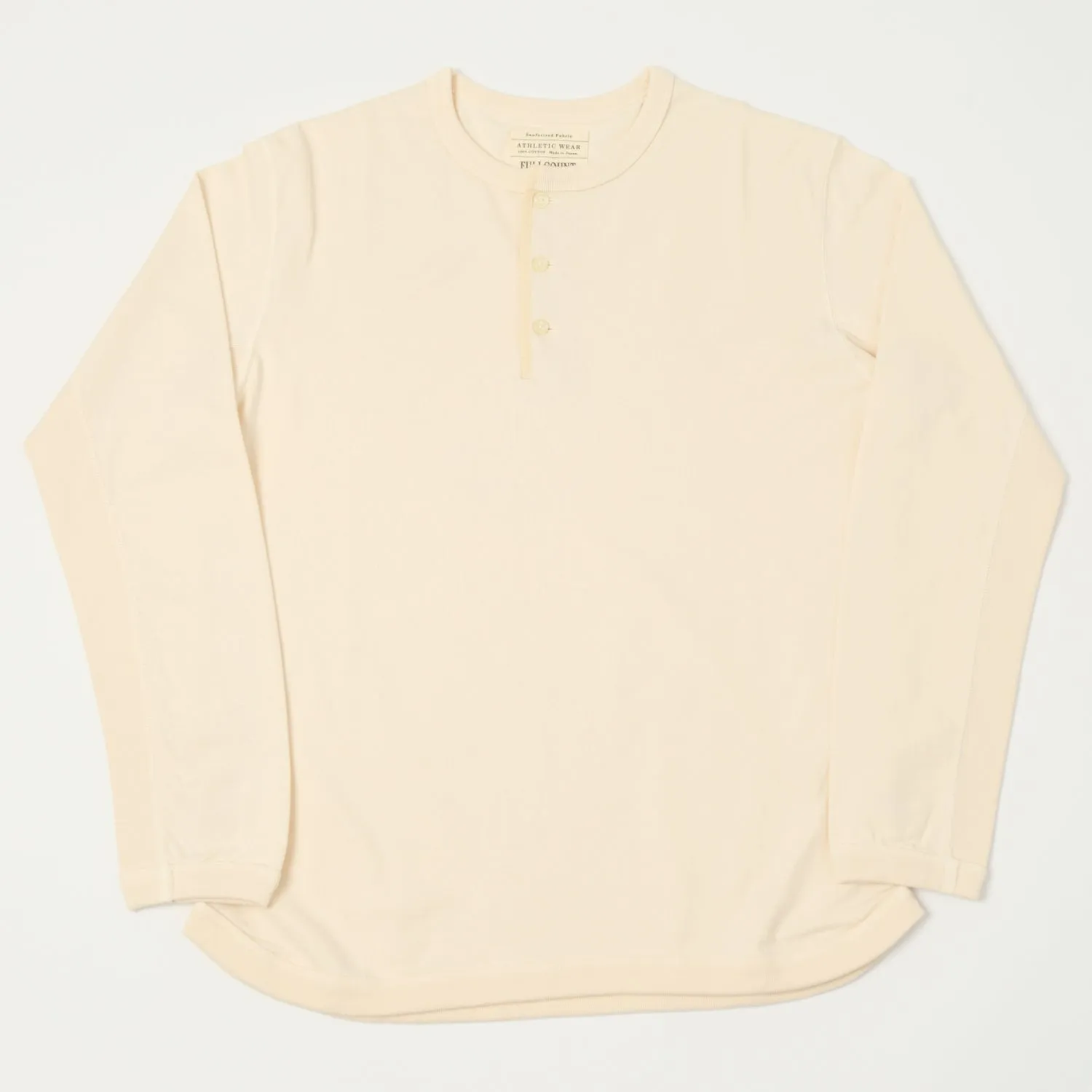 FULLCOUNT 5222LH Flat Seam Heavyweight Henley - Ecru sold by Son of a Stag
