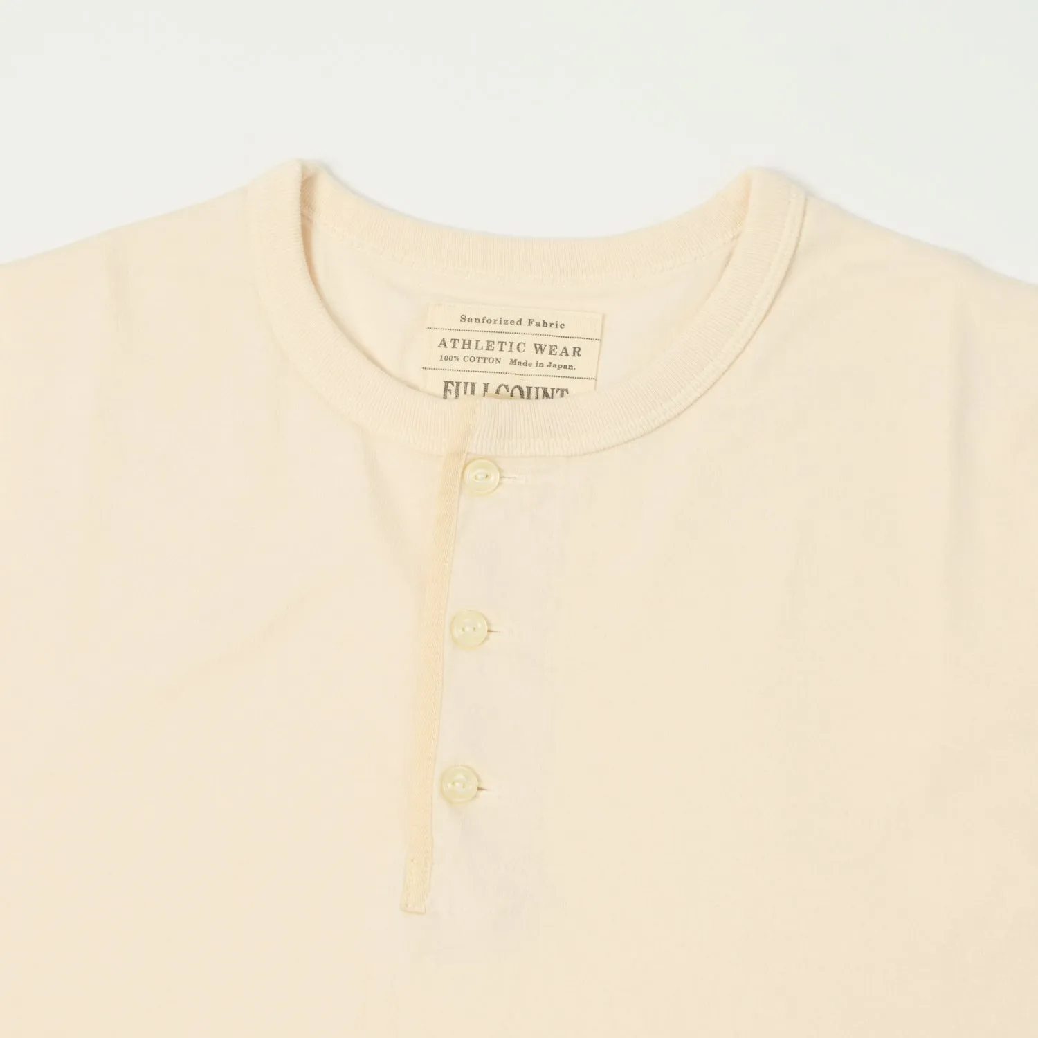 FULLCOUNT 5222LH Flat Seam Heavyweight Henley - Ecru sold by Son of a Stag product image thumbnail 2