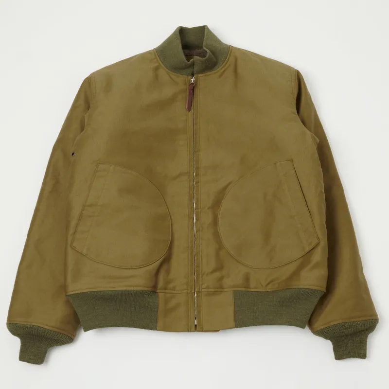 Buzz Rickson's U.S. Navy Zip Through Deck Jacket - Khaki Demotex sold by Son of a Stag