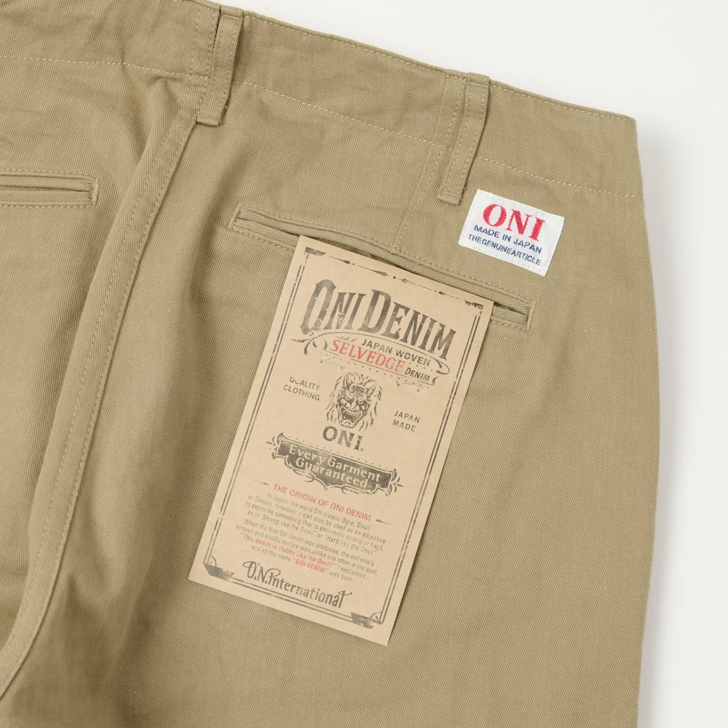 ONI Denim 737-SVC-KHB 9.5oz Selvedge Chino - Beige sold by Son of a Stag product image thumbnail 2
