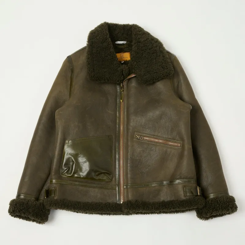Shangri-La Heritage 'Aviatore' B-3 Shearling Flight Jacket - Green sold by Son of a Stag