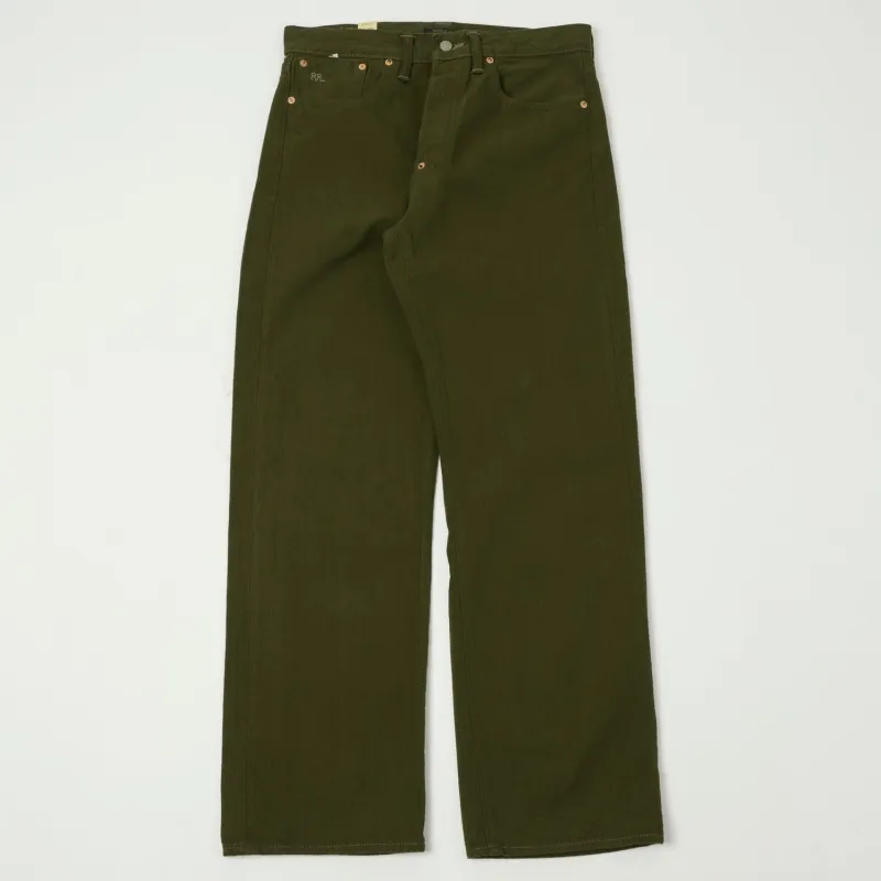 RRL Limited Edition Olive Regular Straight Jean - One Wash sold by Son of a Stag