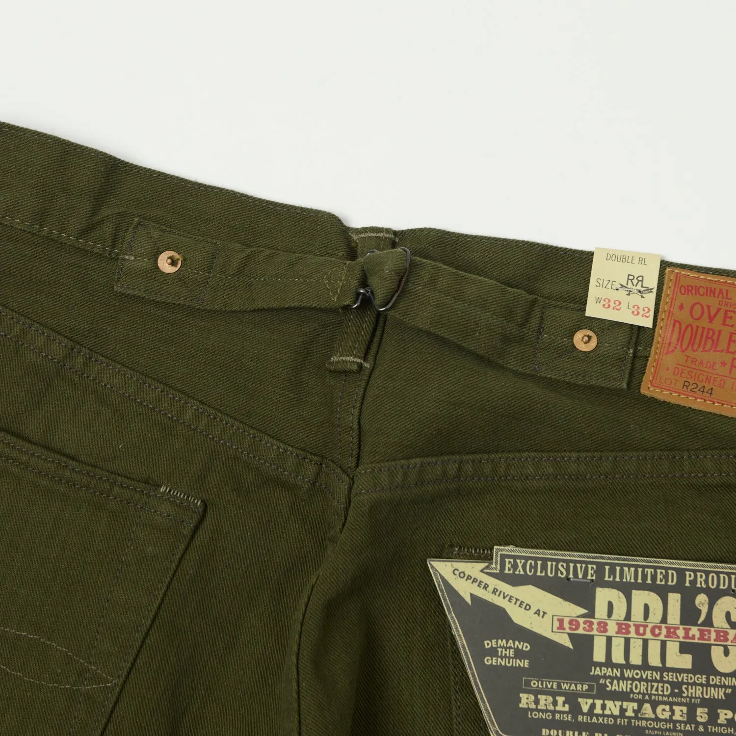 RRL Limited Edition Olive Regular Straight Jean - One Wash sold by Son of a Stag product image thumbnail 4