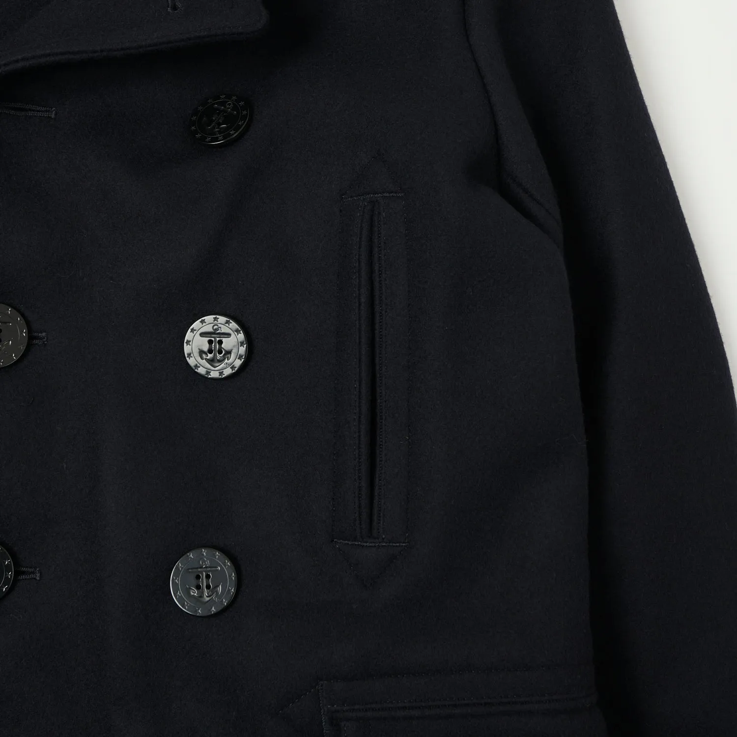 Buzz Rickson's U.S. Navy Long Pea Coat - Navy sold by Son of a Stag product image thumbnail 4