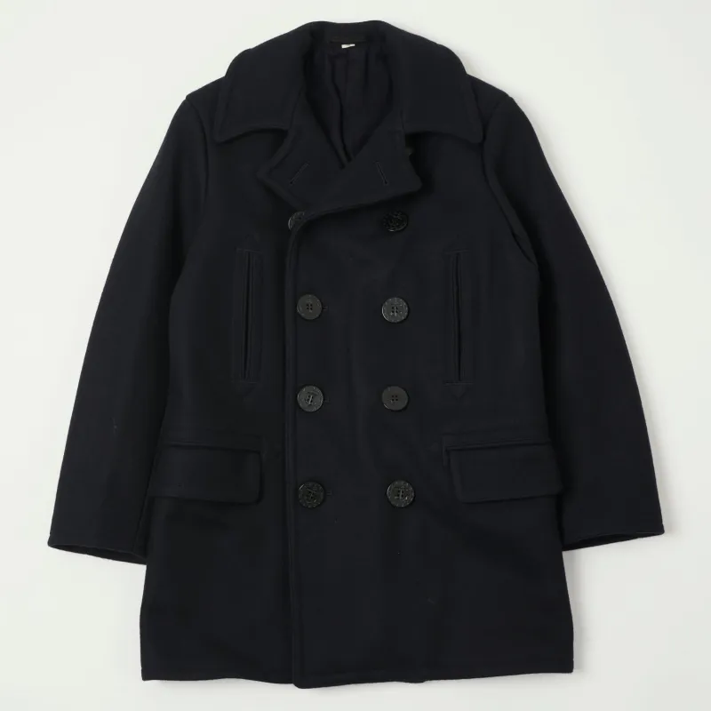 Buzz Rickson's U.S. Navy Long Pea Coat - Navy sold by Son of a Stag